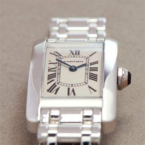 cartier tank americaine white gold chronograph|Cartier 1713 stainless steel price.